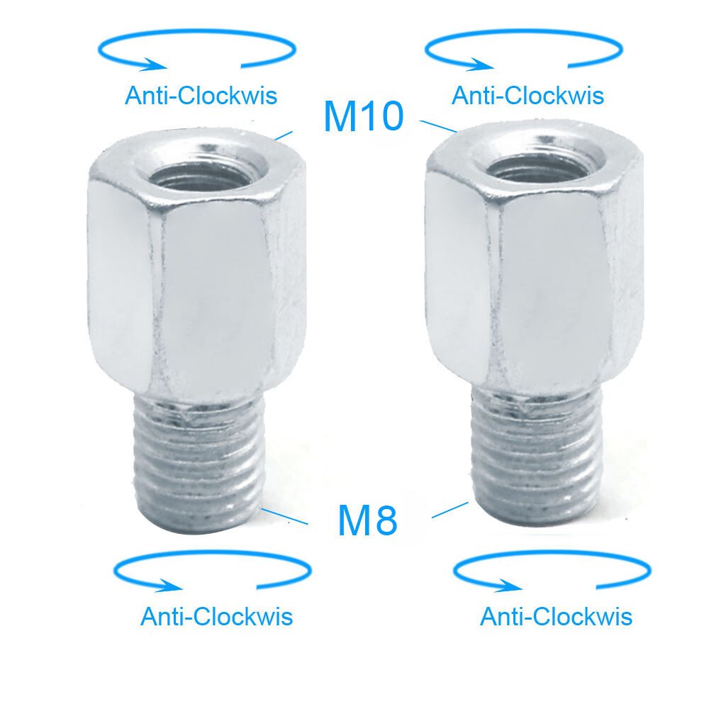 Paar Roller Motorrad Hinten Spiegel Adapter M10 10MM M8 8MM 6MM Im Uhrzeigersinn Anti-im uhrzeigersinn Rechts Links hand gewinde Ändern Schraube: 2x M10-M8 (L-L)