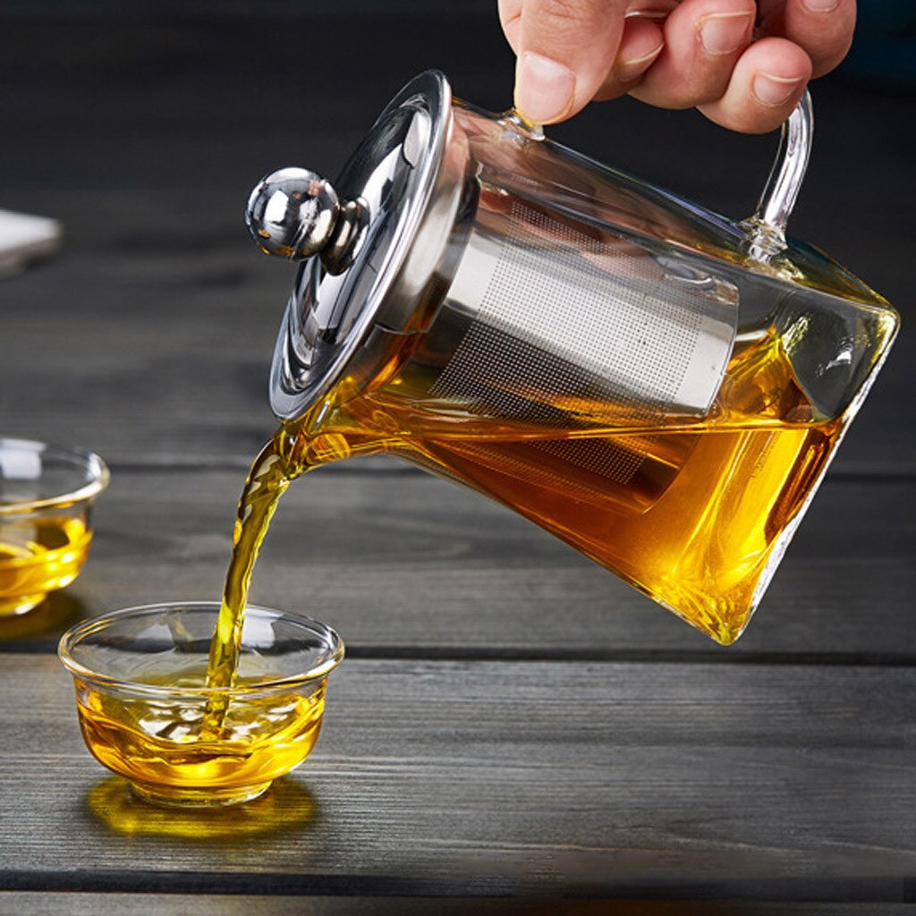 Hittebestendig Glas Theepot met Zeef Filter Zetgroep Tea Pot Praktische Fles Bloem Kopje Thee Thee Blad Kruiden Koffie 350ml