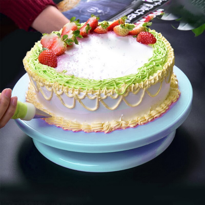 Plastic Cake Plate Turntable Rotating Anti-skid Cake Stand Cake Decorating Rotaring Table Cake Spatula DIY Baking Kitchen Tool