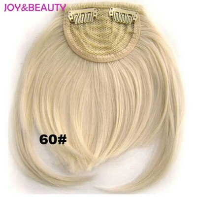 Joy&amp;beauty hår syntetisk hår lige pandehår klip på klip foran pæn pande høj temperatur fiber 6 tommer lang: #60