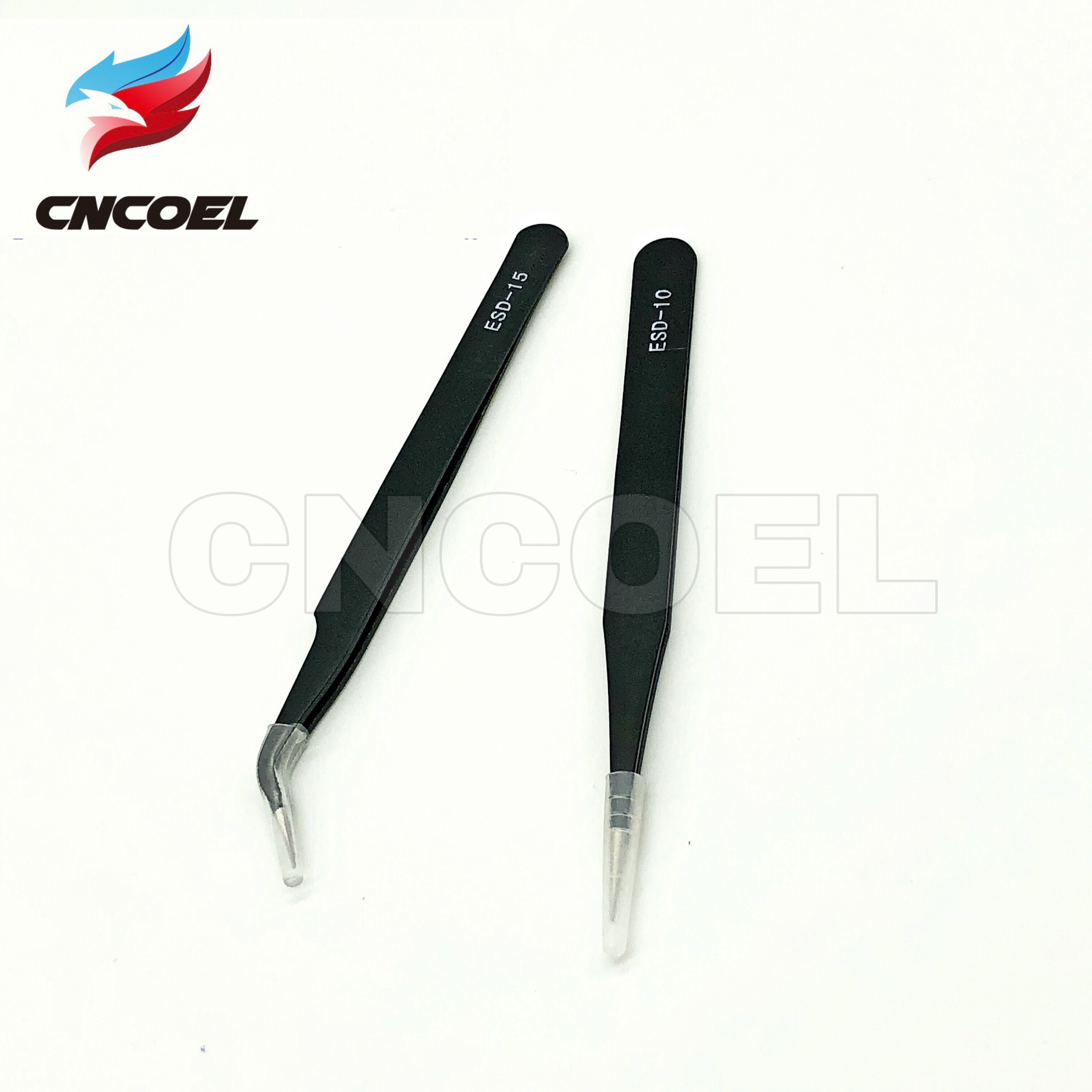 2pcs/lot ESD-10 ESD-15 Anti-static Curved Straight Tip Forceps Precision Soldering Tweezers Set Electronic ESD Tweezers Tool