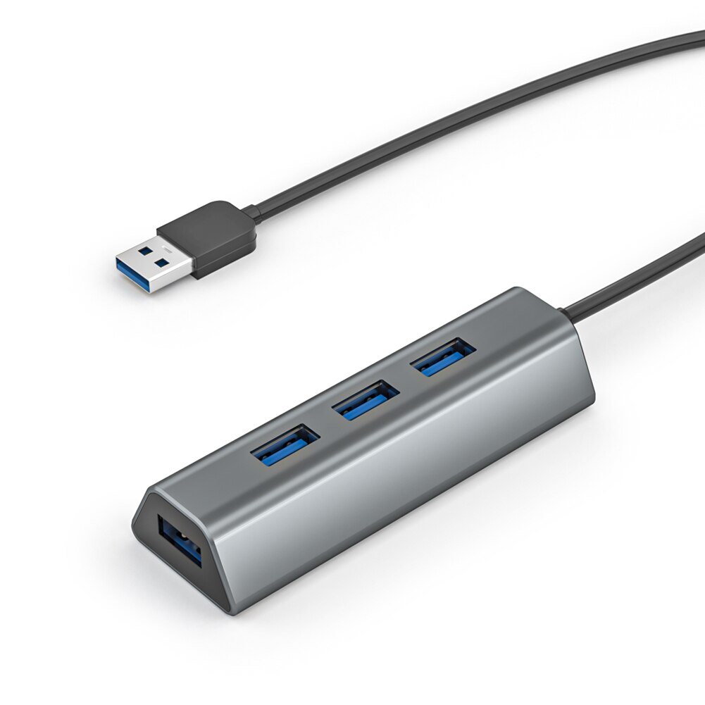 4 Port USB 3.0 Hub with Power Port for PC Printer Flash Drive Portable HDD SSD Notebook Smartphone Expansion Converter