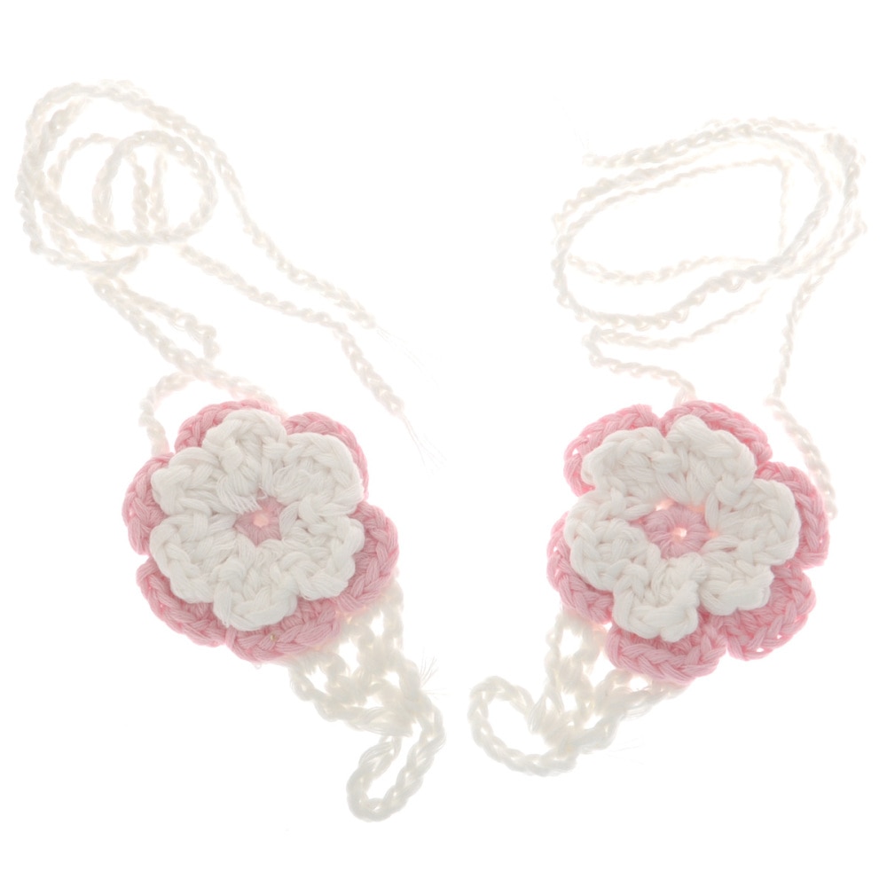 1 Pc Sandals Handmade Bright Color Cute Barefoot Sandals Foot-ware Crochet Sandals for Toddlers Baby Infant: Pink White