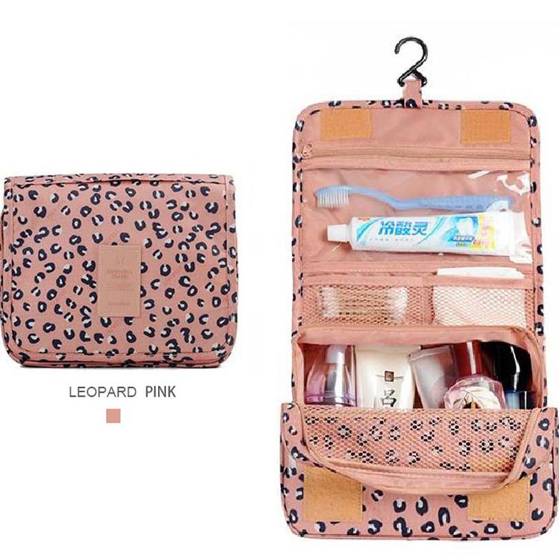 organ paragraph Make up bag Hanging Cosmetic Bags Waterproof Large Travel Beauty Cosmetic Bag Personal Hygiene: Leopard grain