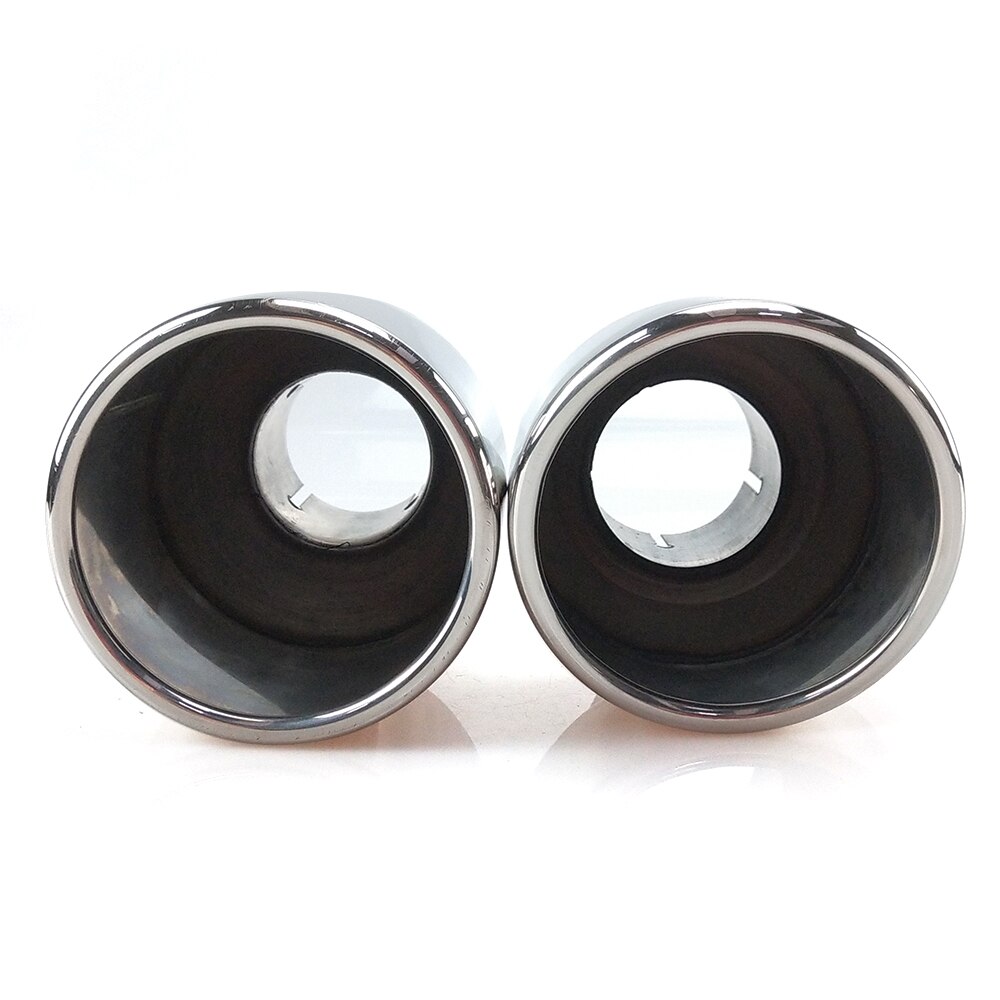 1 stk 114mm udtag universal modifikation biltilbehør sølv krøllet flange lyddæmper udstødning rustfrit stål spids enderør