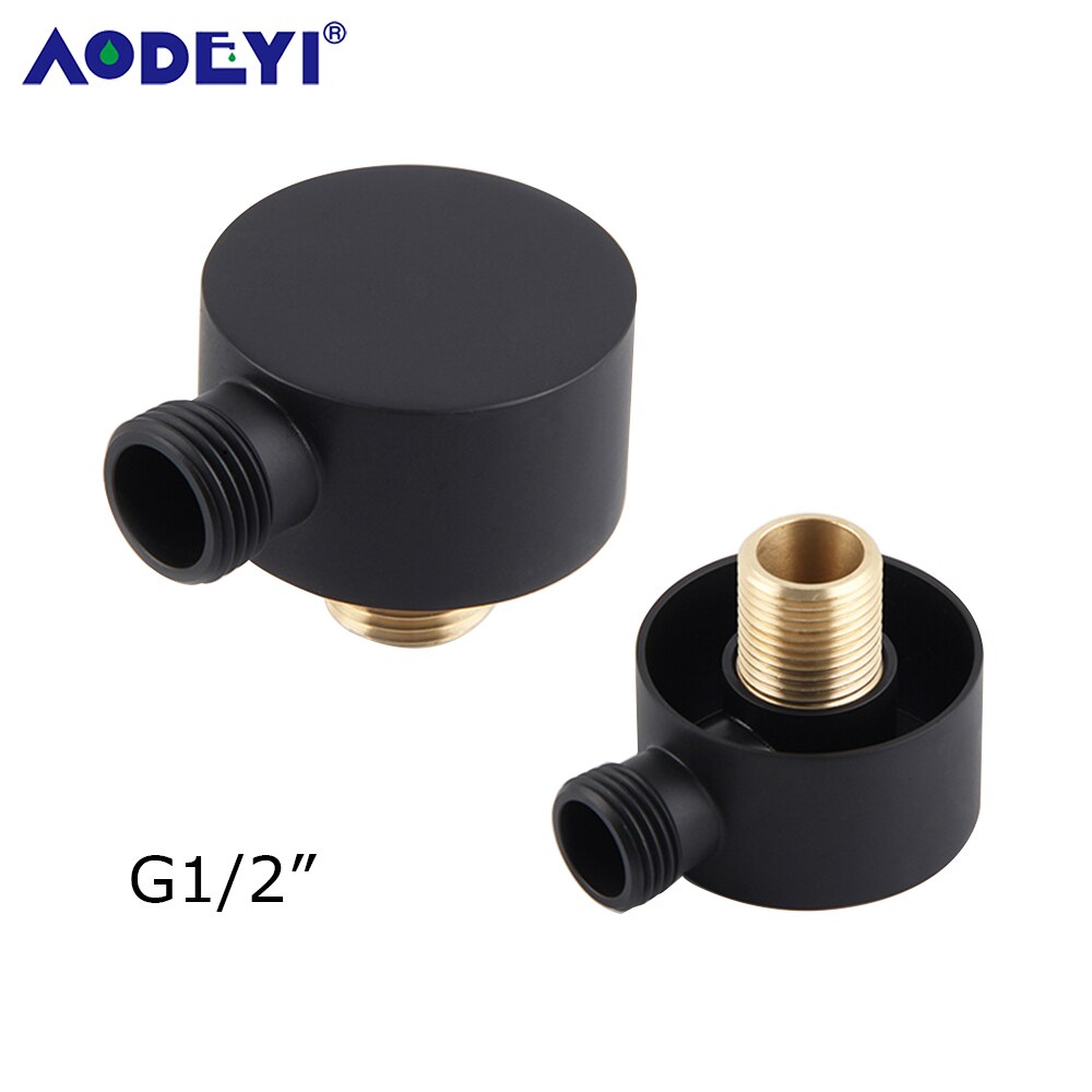 Shower Head Connector Bathroom Accessories Brass Body Bracket Black Wall Mounted Shower Hose Connector support Arm Brushed gold