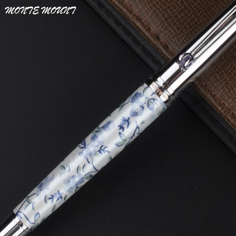 MONTE MOUNT blanc porcelaine stylo rouleau stylo à bille métal cristal stylo Clip belle stylo à bille école papeterie