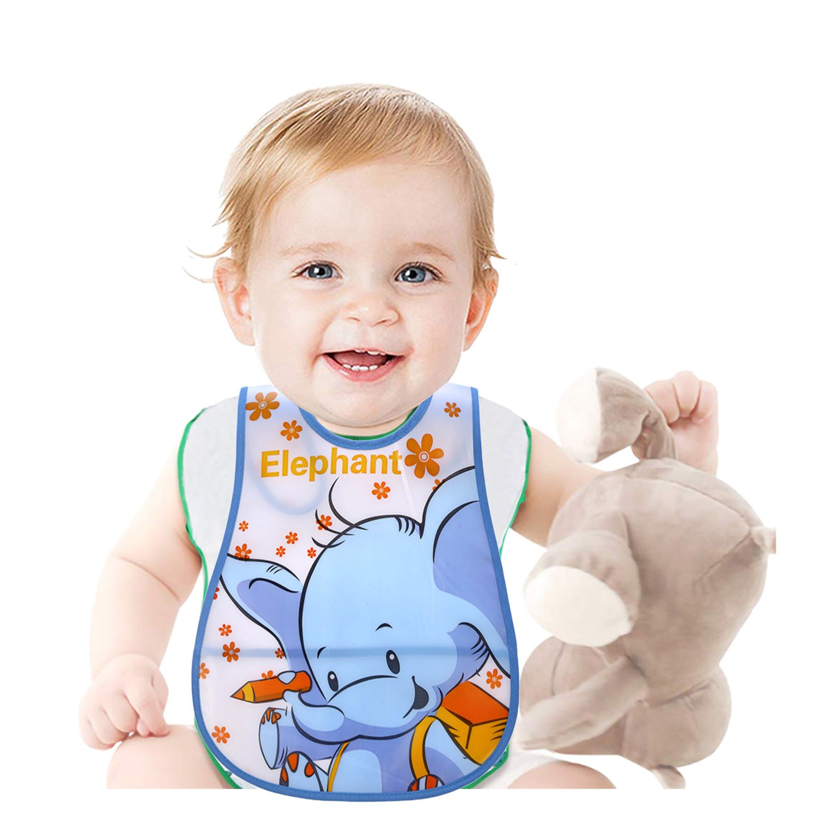 Kleinkind Baby Junge Lätzchen Wasserdicht Ärmellose Karikatur Lätzchen Kleinkind freundlicher Jungen Mädchen Karikatur Wasserdichte Fütterung Schürze Lätzchen Kittel