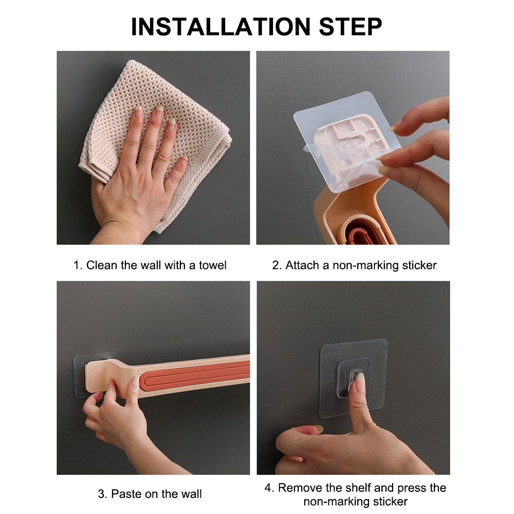 3 Arms Adjustable Swing Towel Holder Rack Wall Towel Bar Swivel For Bathroom Kitchen Storage