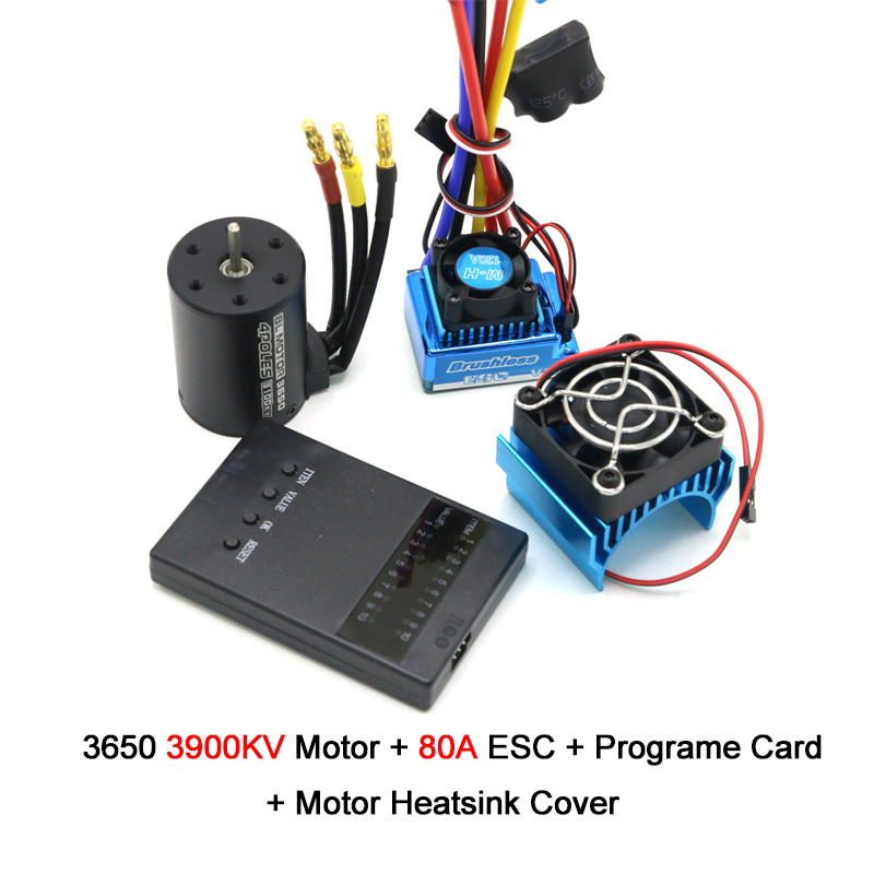 RC Motor 3650 3100KV / 3900KV / 4300KV / 5200KV Brushless Motor & 45A 60A 80A 120A ESC Combo for 1/ 8 1/10 RC Car RC Boat Part