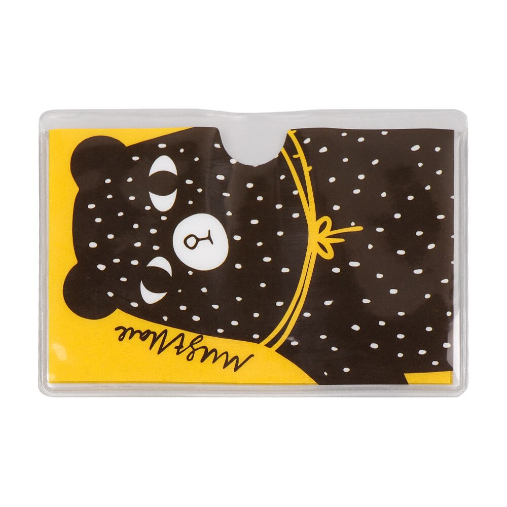Cute translucent plastic Card bank credit animal pattern stands boy lady girl holder Protector School bus card protection Sleeve
