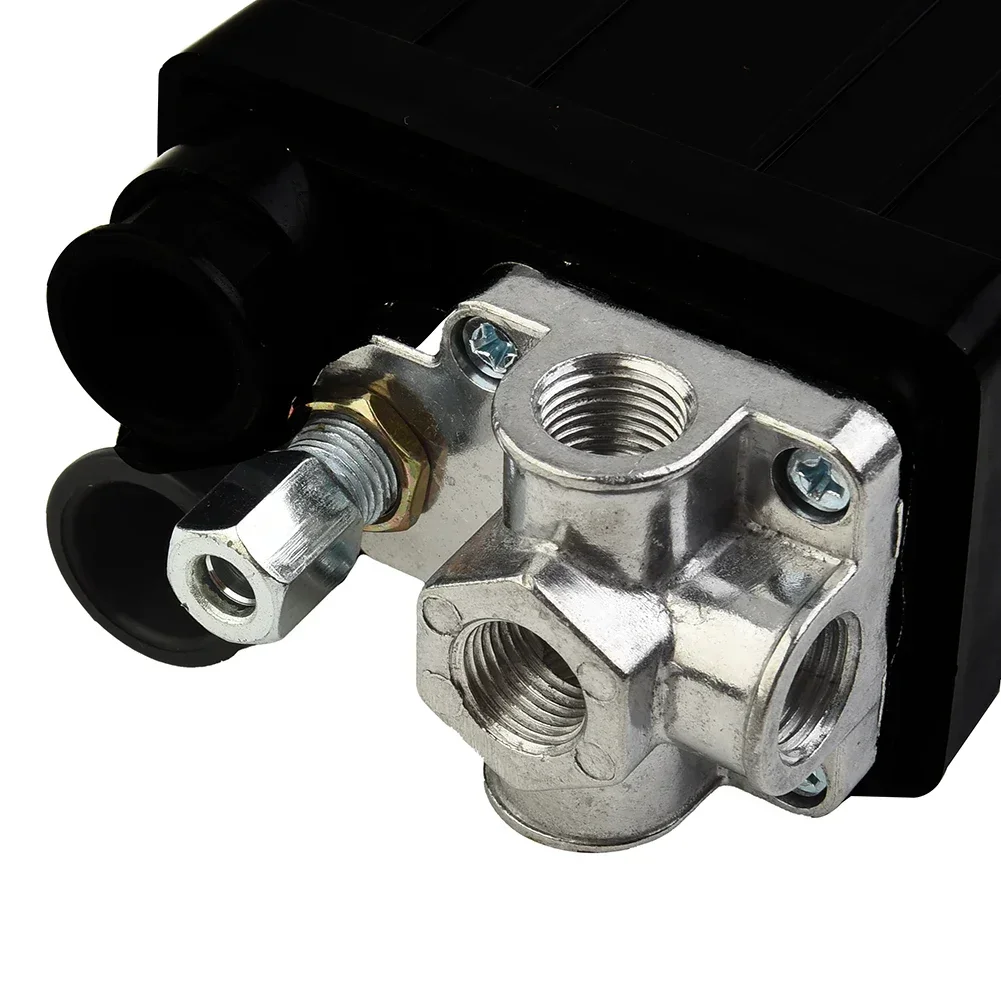 175 psi 4 Hafen Luftkompressor Druckschalter Blindstopfen Regler Bausatz 220 V Sicherheitsventil Pneumatische Teile Zubehör mit Manometer