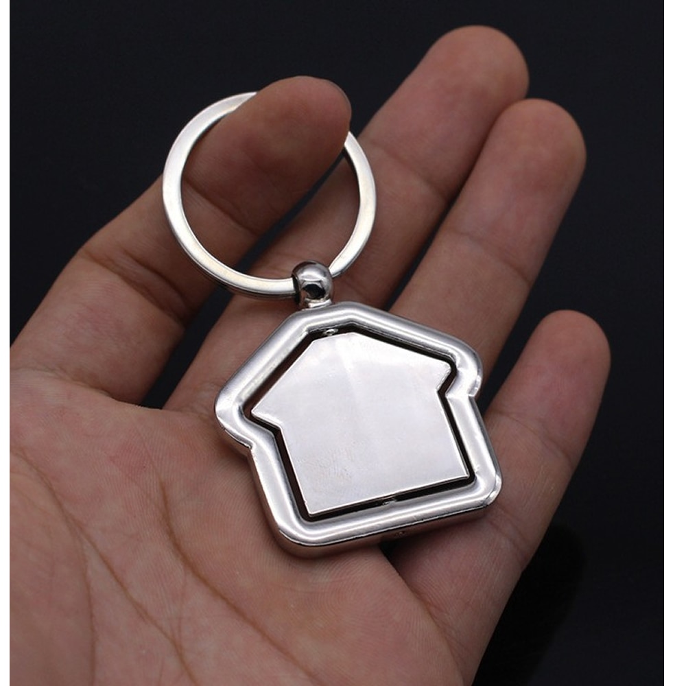 360 Degree Rotating House Keychain Key Ring Spin House Keychains Novelty for Events Hanging Ornament