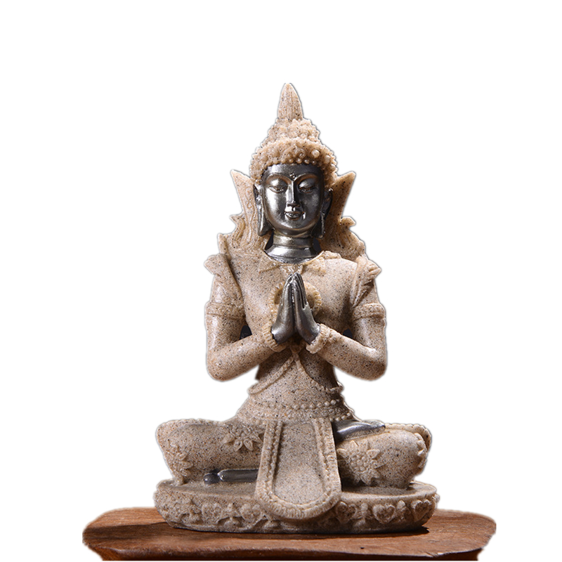 VILEAD Buddha Statue Thailand Buddha Skulptur Hindu Fengshui Figur Meditation Miniatur Innenraum Heimat Dekoration Handwerk