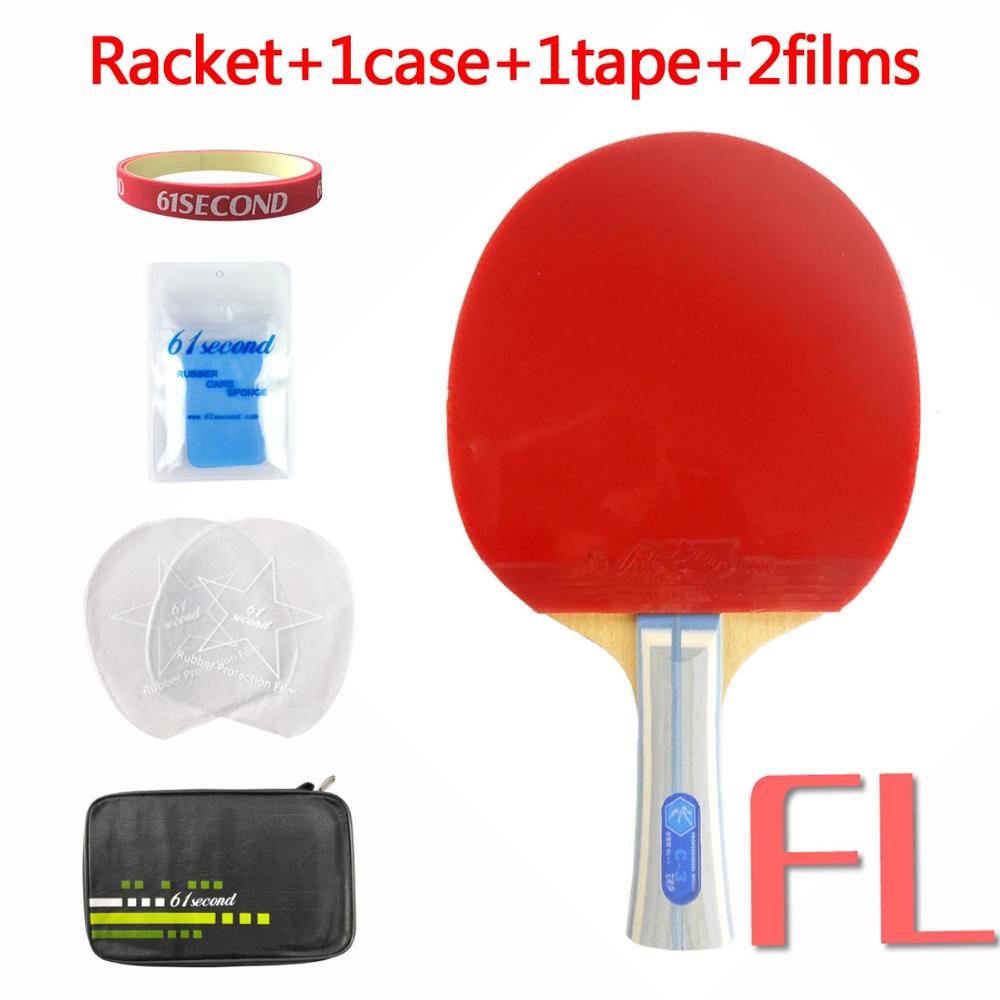 Pro Table Tennis Combo Paddle Racket: RITC729 C-3 Blade Long Shakehand-FL with 2x Galaxy YINHE 9000E Rubbers: FL with F 1case