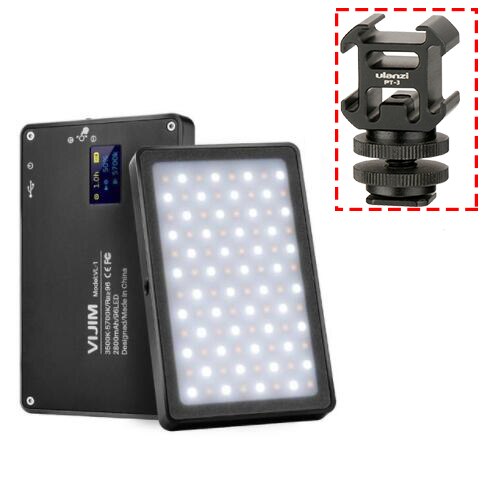 VIJIM VL-1 Mini luz LED para vídeo magnética regulable iluminación en cámara 96 LEDs lámpara W frío alta CRI96: with mount