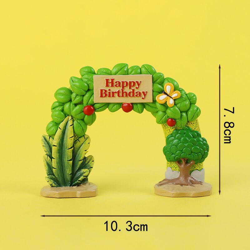 Söt äggskal dinosaurie tecknad baby dekoration lövsnöre archetree cake topper för barn födelsedagsfest tillbehör bakning: Lövbågarna