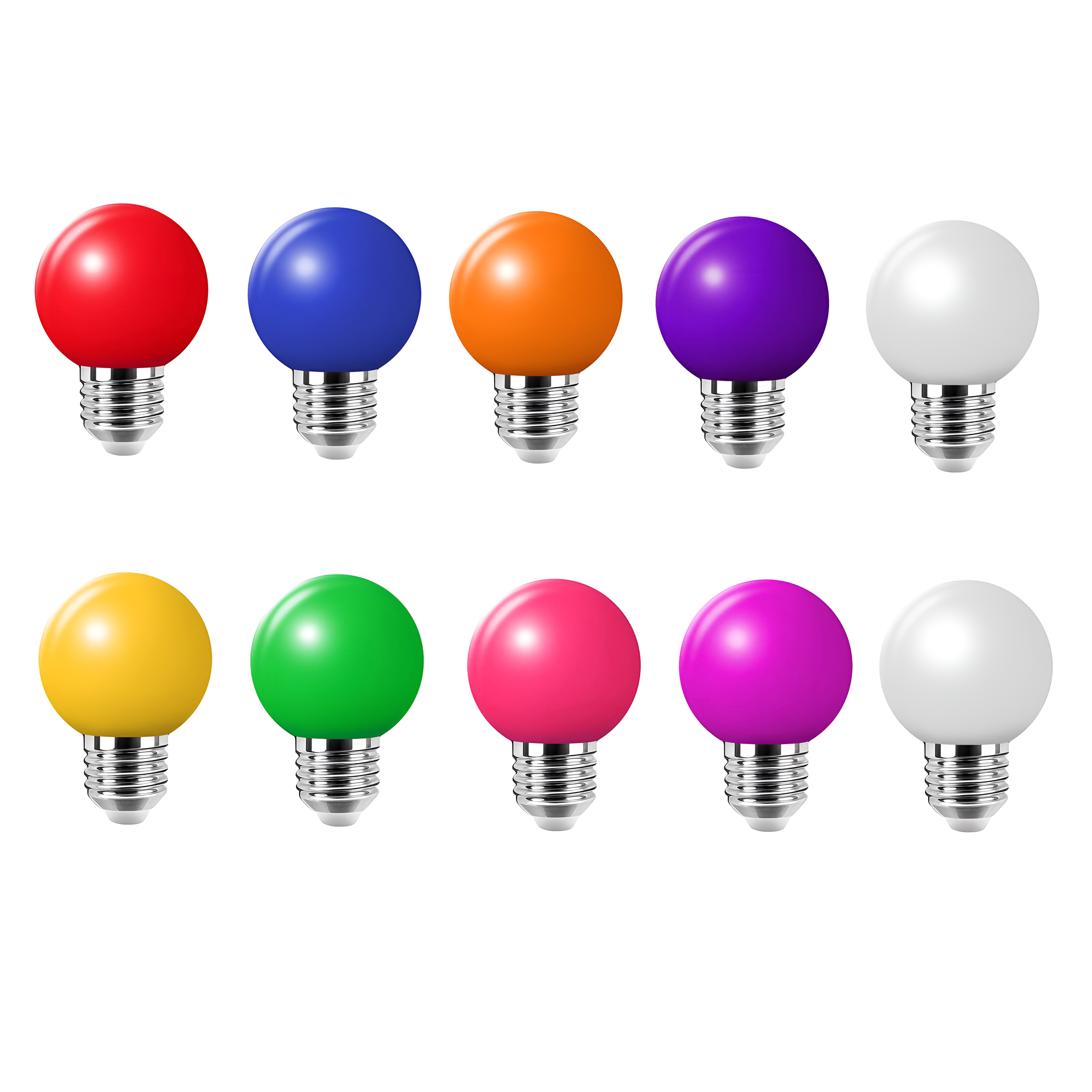 Farvet led-pære  e27 220v g45 3w 6 farver rgb-lampe led-lampe dekoration julelamper husholdningspære