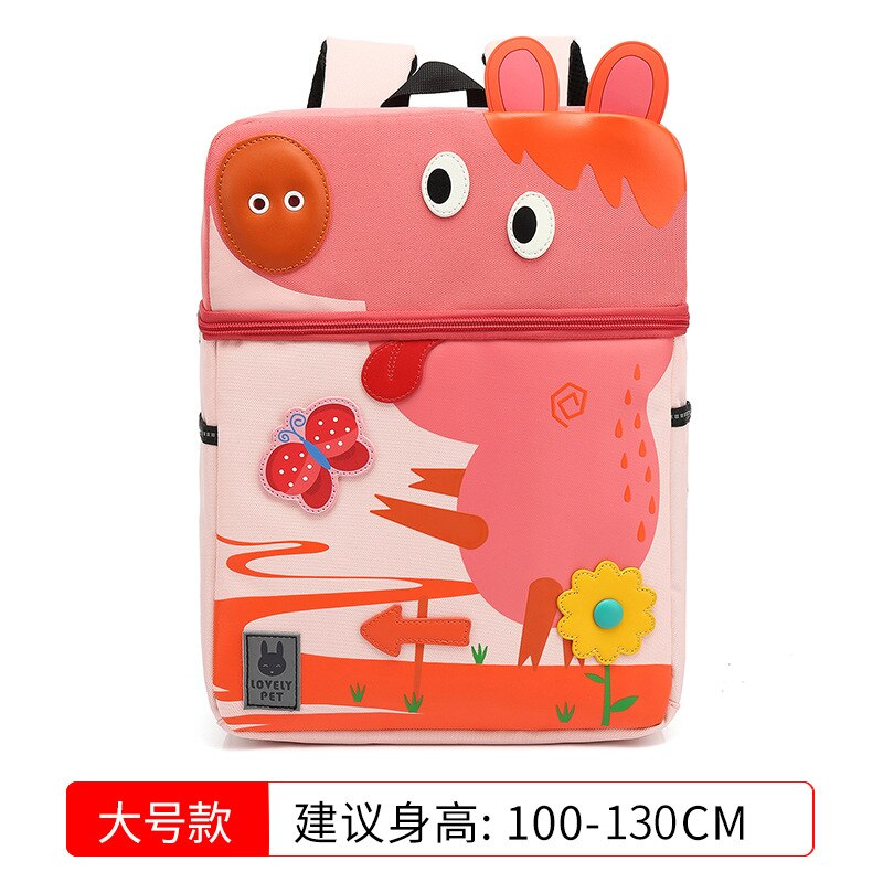 3D Cartoon Animal Kids Dinosaurus Giraffe Eenhoorn Whale Olifant Flamingo Effen Kleur Rugzak Kinderen Pack: C