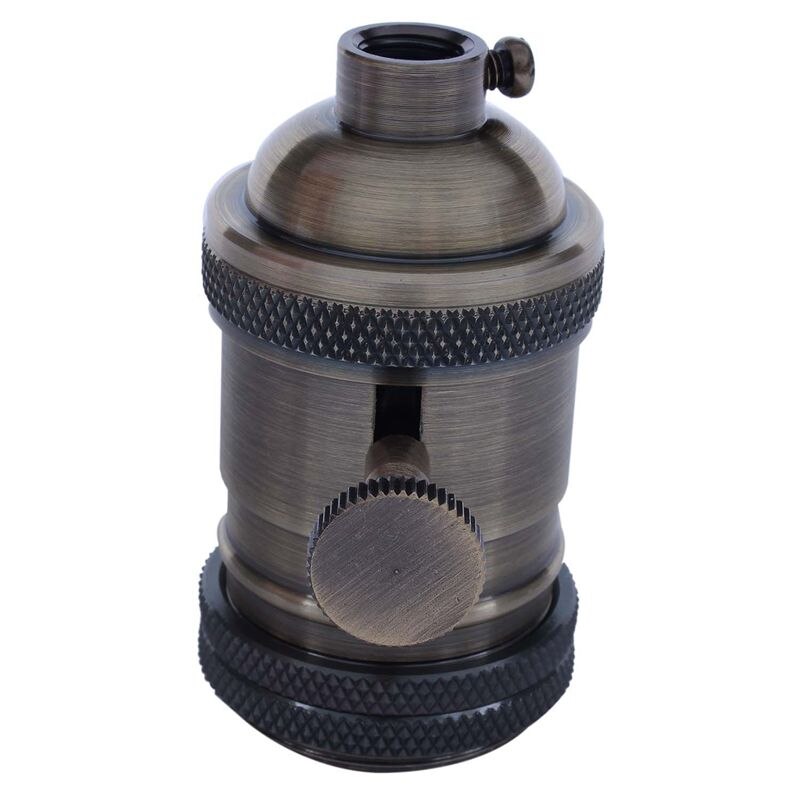 ! E27 ES Vintage Retro Edison Screw Bulb Socket Lamp Holder Light With Switch bronze: Default Title