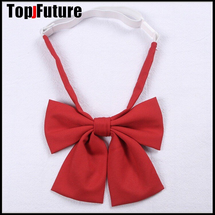 Japanese School JK Uniform Bow Tie For Girls Butterfly Cravat Solid Color School Sailor Suit Uniform Accessories Flowers Tie: Red