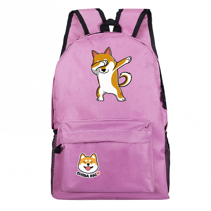 Mochila divertida de Shiba Inu para hombre y mujer, morral escolar con bonito para estudiantes, mochila para portátil de viaje