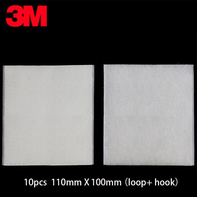 10PCS 3M Double-sided Adhesive Velcros Strong Self-adhesive Hook and Loop Tape nylon sticker velcros Glue for DIY fixing automob: white 110mm x 100mm