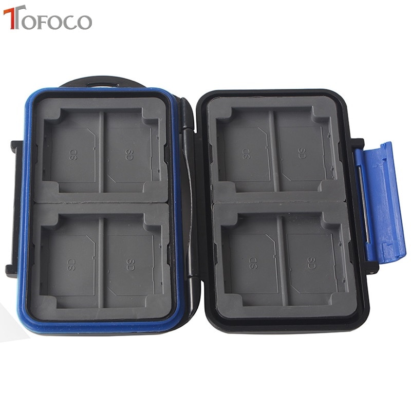 Black Tofoco 12 Slots Memory Card Case Waterdicht Slim voor SD Houder Doos MC-SD Winkels Protector voor Opslag