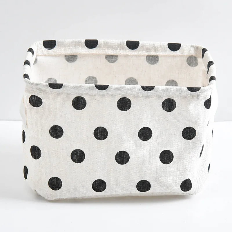 Toy Storage Box Linen Desktop Storage Basket Sundries Laundry Basket Underwear Cosmetic Organizer Office Stationery Organizer: black