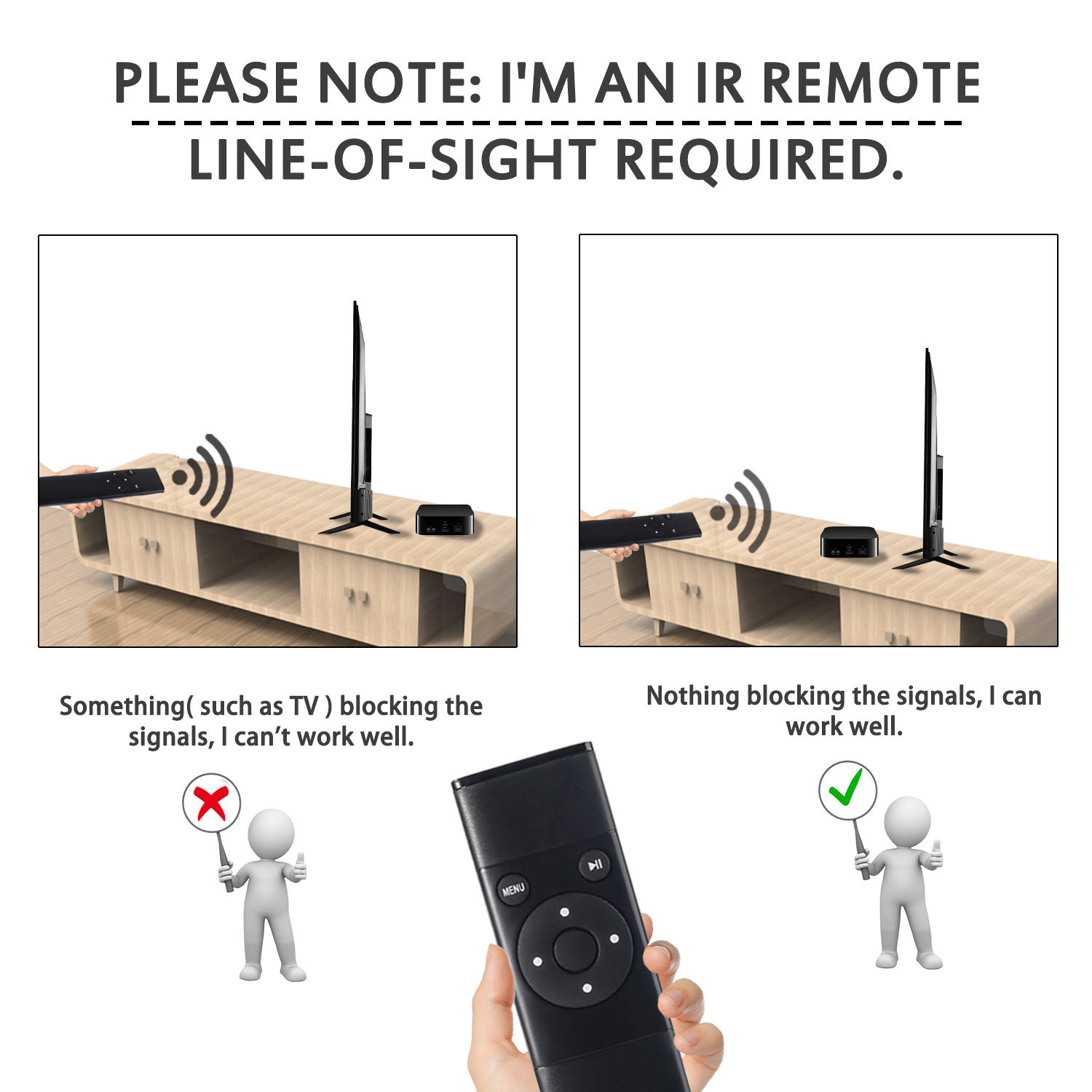 Remote Control Use for Apple TV 2/3/6th A1294 MM4T2ZM/A MD199LL/A MC572LL/A MC377LL/A A1427 A1469 A1378 MM4T2AM/A Mus Controller
