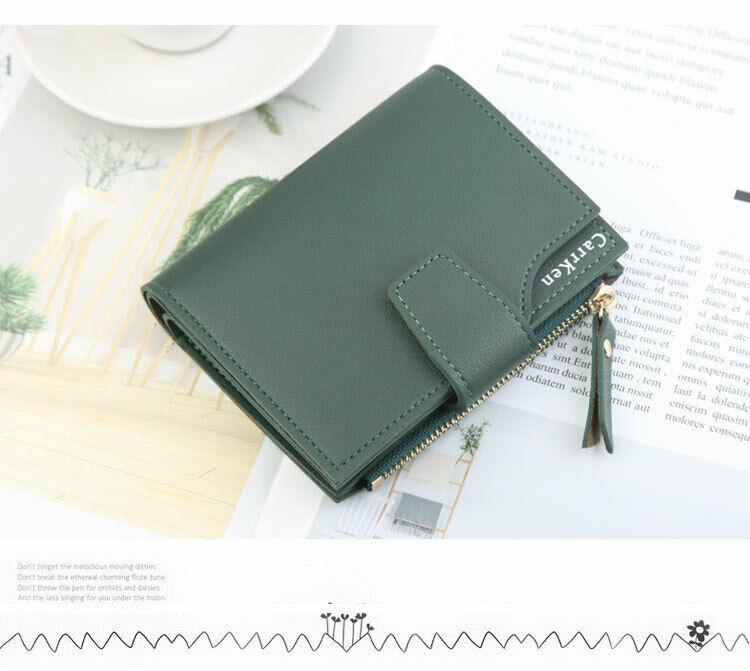 Women's Wallet PU Leather Clutch Bag Hasp Small Coin Pocket Purse Short Purse Handbag Short Zipper Card Holder 6Colors