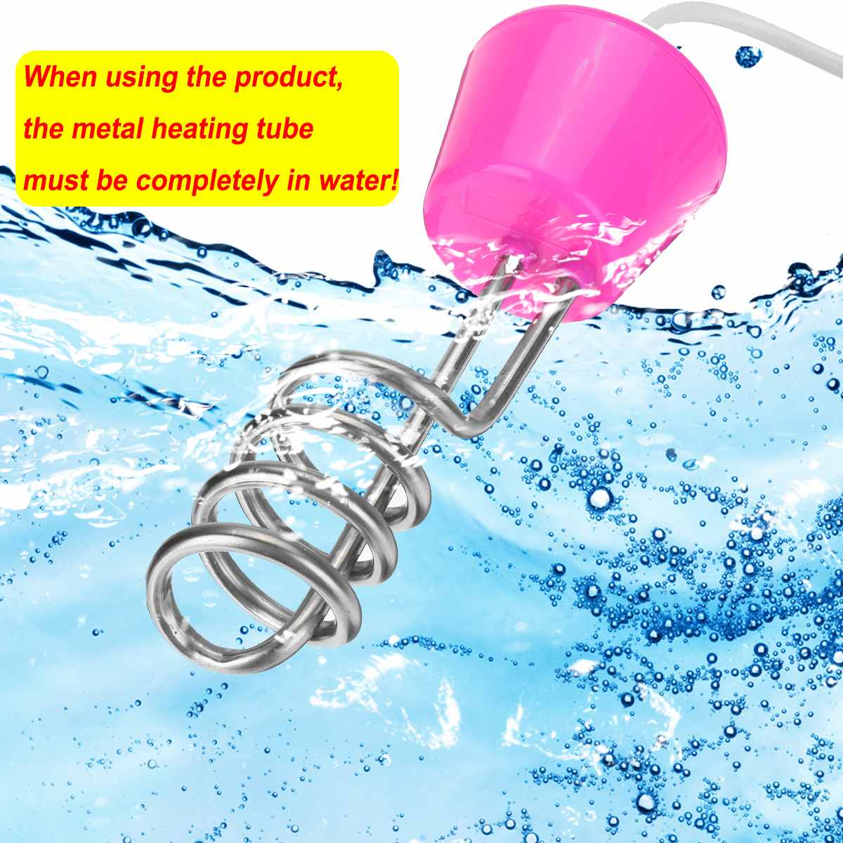 Suspension heater 3000W Stainless Steel Suspension Immersion Water Heater For Inflatable Bathtub With Electronic thermometer