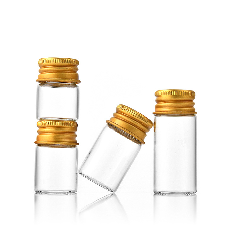 5 ~ 30ml små glassflasker med skrukork, oppbevaringsglass, minibeholdere, gjennomsiktige hetteglassflasker, tomme, påfyllbare flasker