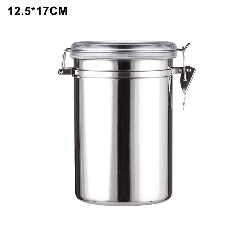 Stainless Steel Coffee Canister With Scoop Airtight Coffee Container Stainless Steel Storage Canister Set For Coffee Beans Tea: D-1700ml