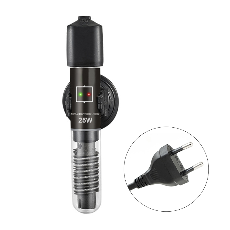 Chauffage d'aquarium à température constante 25W 50W, Submersible, thermomètre avec ventouse, tige chauffante