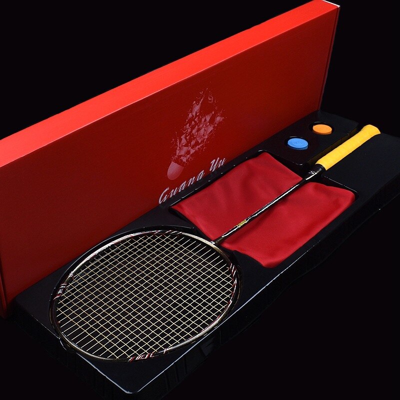 3U Full Carbon Badminton Racket 24-35lbs G4 Ultralight Offensive Racket Badminton Racquet Padel Training Sports -40: Yellow