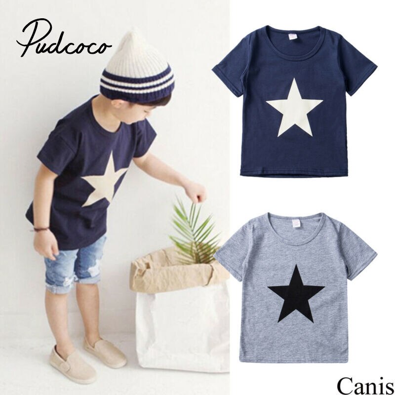 Stijl Peuter Kids Staat Jongens Zomer T-shirt Korte Mouw Kinderen Leuke Tops Tee Maat 2-7Years