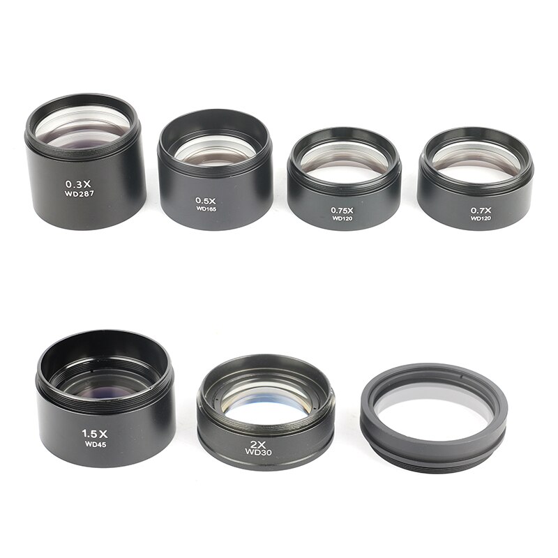 0.3X 0.5X 0.7X 2.0X 1X Auxiliary Objects Lens Industry Microscope Camera Lens Thread 48mm For Trinocular Stereo Zoom Microscope