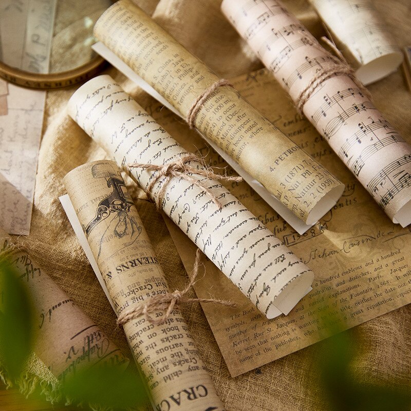 Papier de fond décoratif Vintage en lettres anciennes, 30 pièces, pour Scrapbooking, agenda, Album, étiquette, INS, planificateur