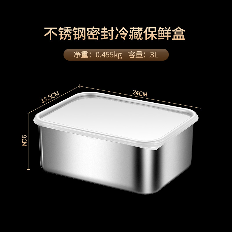 Bandejas de armazenamento de alimentos de aço inoxidável 304 com tampa geladeira mais nítida frutas seladas pan organizador recipiente pratos de cozinha: Rosa