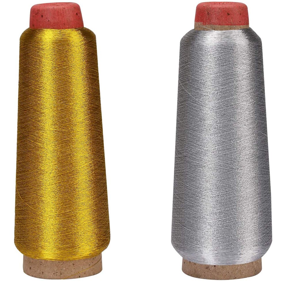 1Pc Gold/Silver 3000M Cross Stitch Metal Thread Polyester Thread for Hand-woven Embroidery DIY Sewing Thread