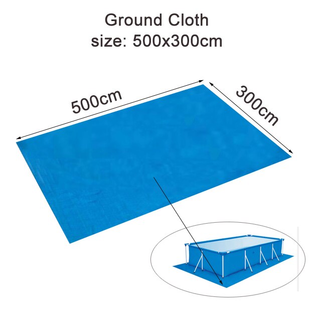 240, 300, 360cm, sobre el suelo, piscina, tela de suelo, cubierta hinchable, accesorio para piscina, tela de suelo B33003: 500x300cm ground