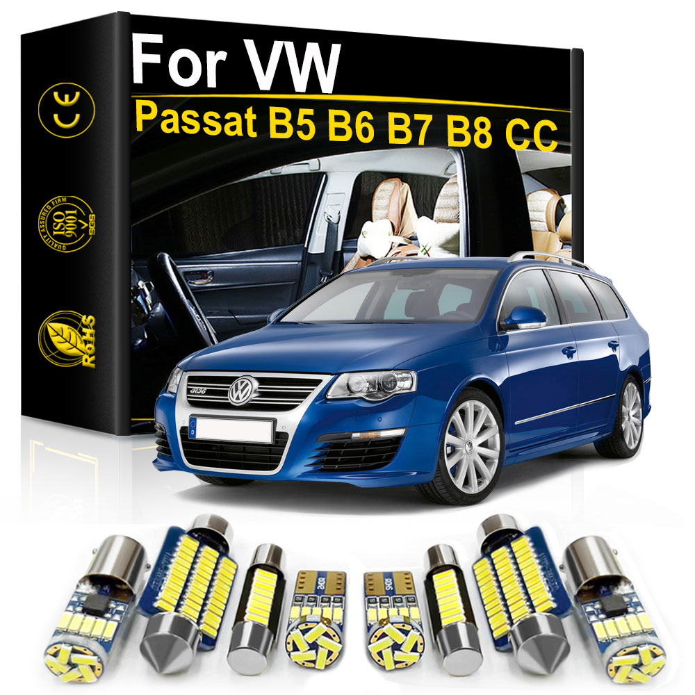 Para Volkswagen VW Passat B5 B6 B7 B8 B4 CC variante Tuning 1998 2006 2007 luz LED Interior de coche bombillas interiores Canbus