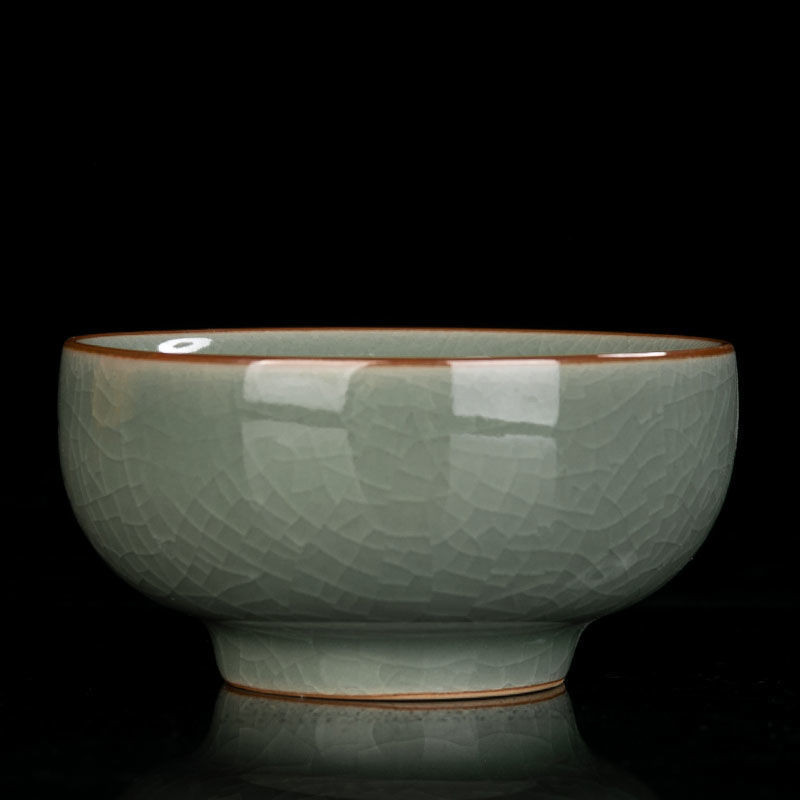 Kung Fu Tea Set Tea Cup Ceramic Tea Cup Teaware Modern White Porcelain Small Tea Cup Matte Ding Kiln Hand-painted Pu'er Cup: Green