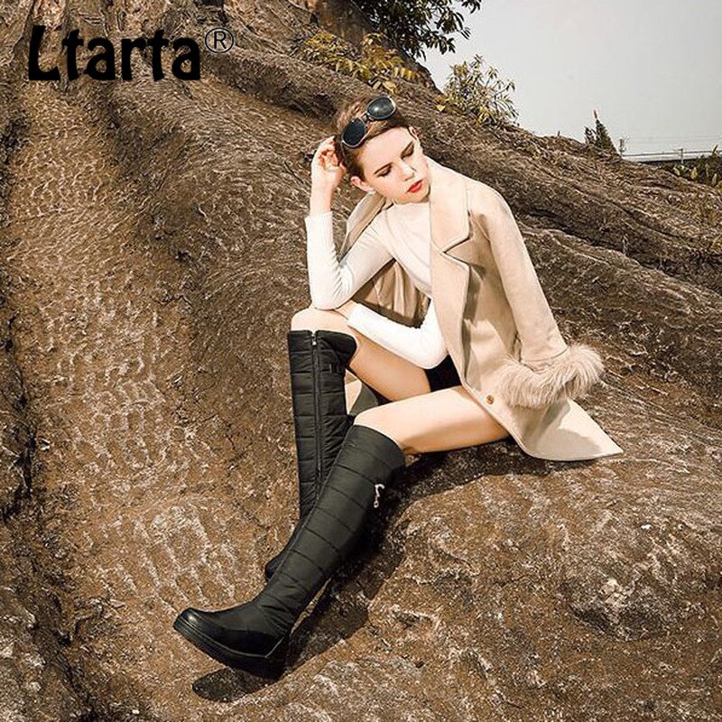 Winter Women Over Knee High Down Snow Boots 51cm Casual Ankle Boots Wedge Zipper Mother High Boots Down Boots Woman HX-89