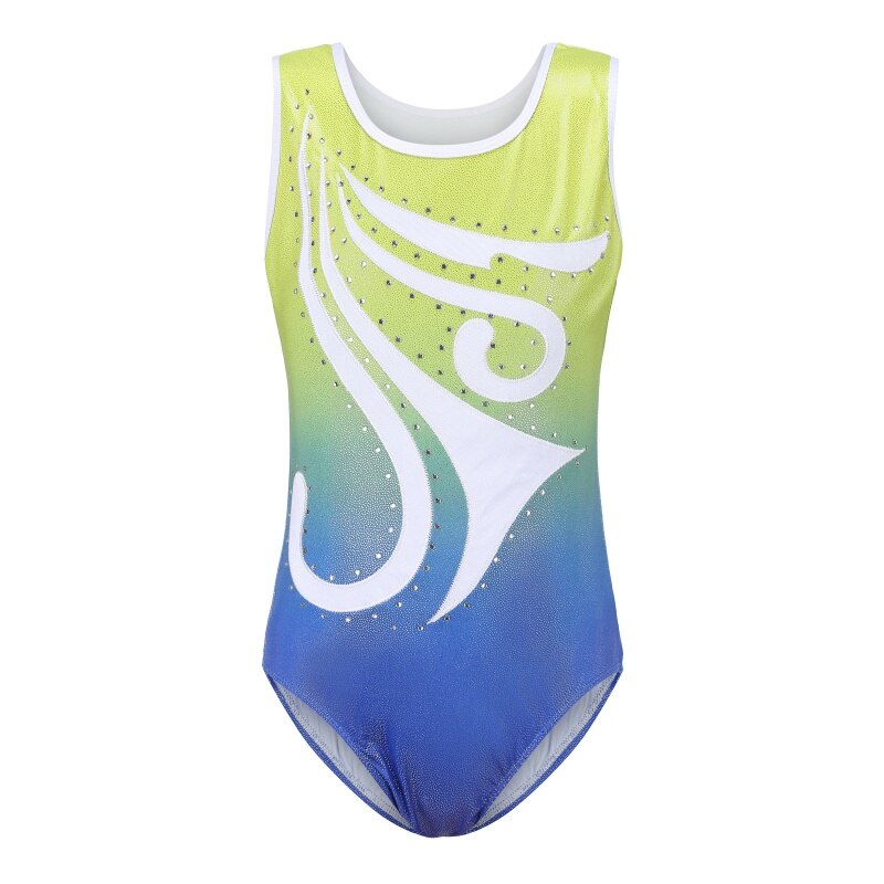 EFINNY Girls Ballet Leotard Sleeveless Dance Wear Cute Girl Cartoon Pattern Gymnastics Leotard For Children Ballet: Blue / 6