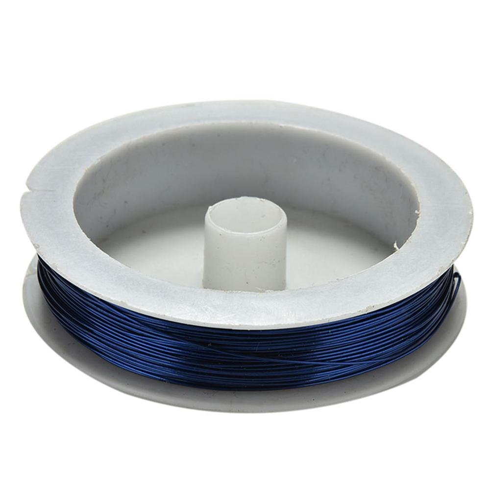 Fil artisanal en fer 0.5mm 40m | Bobine de mm, fil métallique doux pour bricolage de bijoux, guirlande de fleurs décoratives/aiguille à aiguille: Bleu