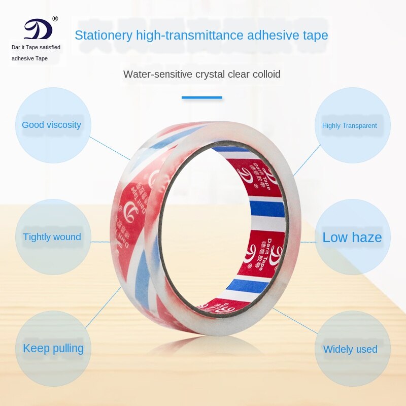 Transparent Tape High-viscosity High-transparent Stationery Tape Sticky Word Easyto-Tear Office Laminating Film Sealing Adhesive