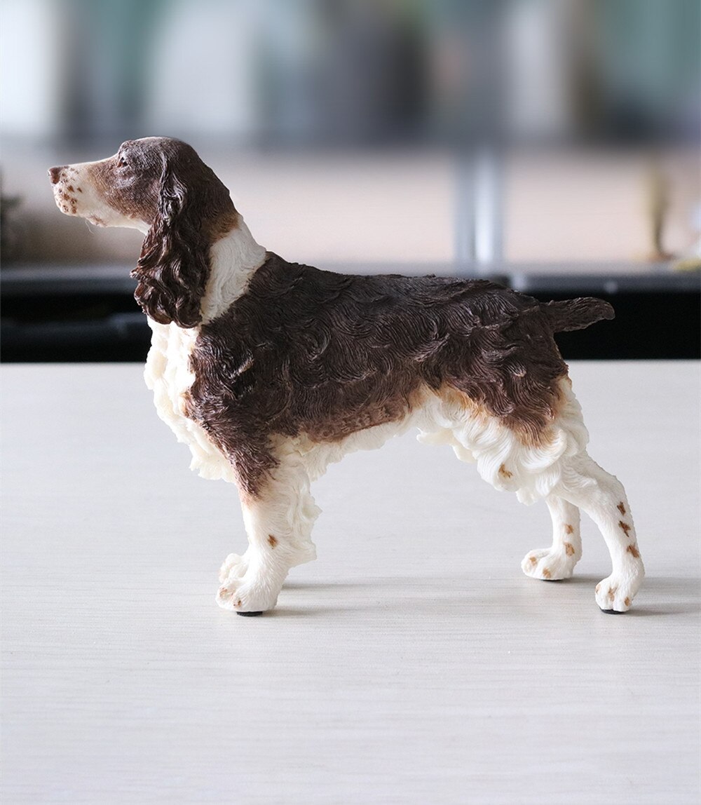 JJM English Springer Spaniel Dog Pet Figure Canidae Animal Collector Toys Resin Model Educational for Children Car Decor: Brown and White