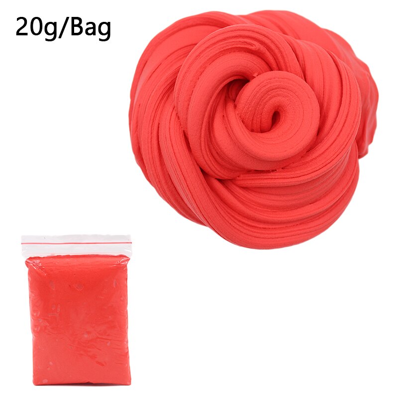 20g Air Dry Plasticine Soft Clay Slime Fluffy supplies Polymer Foam Ball Light Cotton Putty Charms Slime Toys for Antistress: Red Slime